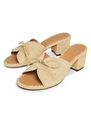 Odissì Women's Odett 45MM Bow-Detailed Woven Mules - Natural - Size 9 | Thumbnail 2