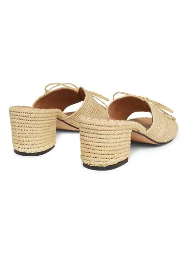 Odissì Women's Odett 45MM Bow-Detailed Woven Mules - Natural - Size 9 | Thumbnail 3