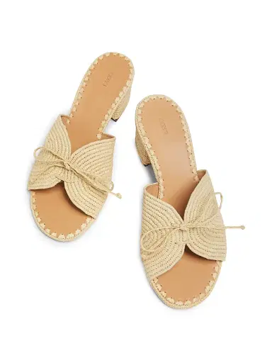 Odissì Women's Odett 45MM Bow-Detailed Woven Mules - Natural - Size 9 | Thumbnail 4