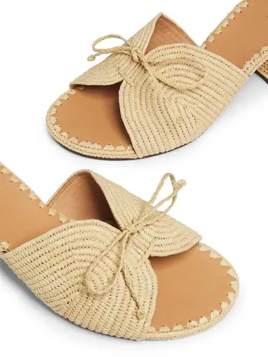 Odissì Women's Odett 45MM Bow-Detailed Woven Mules - Natural - Size 9 | Thumbnail 5
