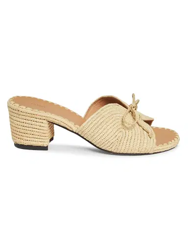 Odissì Women's Odett 45MM Bow-Detailed Woven Mules - Natural - Size 9 | Thumbnail 1
