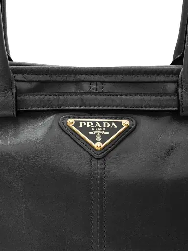 Prada Women's Bonnie Leather Top Handle Bag - Black | Thumbnail 8 Prada Women's Bonnie Leather Top Handle Bag - Black | Thumbnail 8