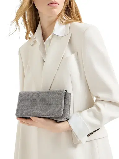 Brunello Cucinelli Women's Precious Flap Crossbody Bag in Grained Leather | Thumbnail 2