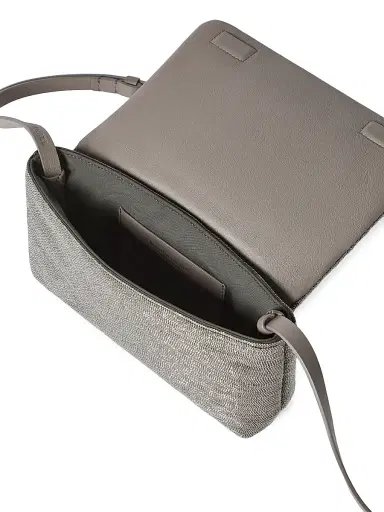 Brunello Cucinelli Women's Precious Flap Crossbody Bag in Grained Leather | Thumbnail 5