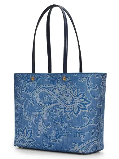 Etro Women's Essential Medium Paisley Denim Shopper Tote Bag - Blue Denim | Thumbnail 3