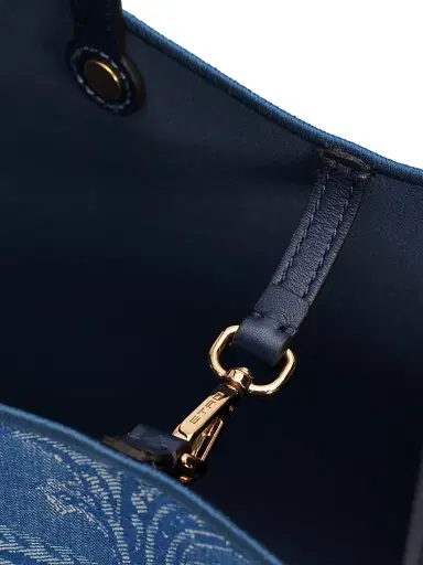Etro Women's Essential Medium Paisley Denim Shopper Tote Bag - Blue Denim | Thumbnail 5
