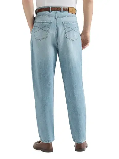Brunello Cucinelli Men's Lightweight Denim Iconic Fit Five Pocket Jeans - Light Blue Denim | Thumbnail 4 Brunello Cucinelli Men's Lightweight Denim Iconic Fit Five Pocket Jeans - Light Blue Denim | Thumbnail 4