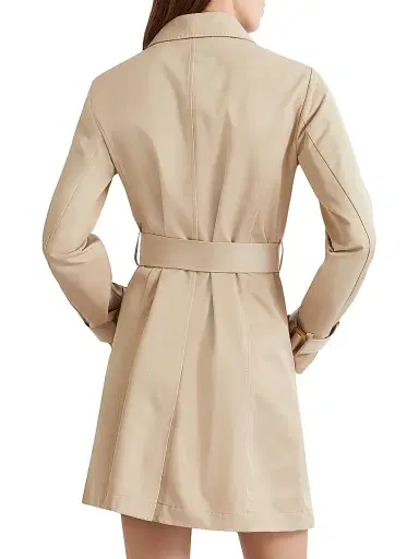 Marella Women's Double Breasted Technical Cotton Trench Coat - Natural | Thumbnail 4