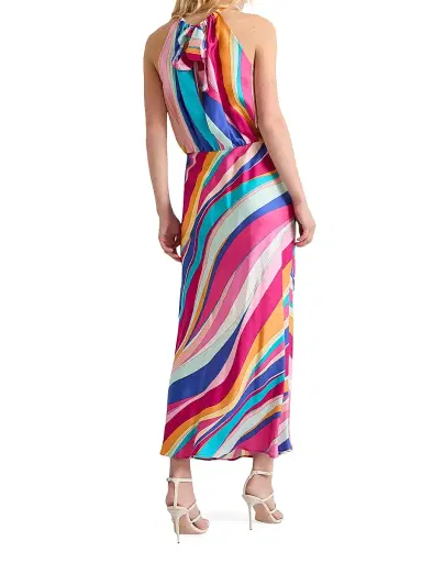 Marella Women's Long Silk Twill Dress - Fuchsia - Size 14 | Thumbnail 4