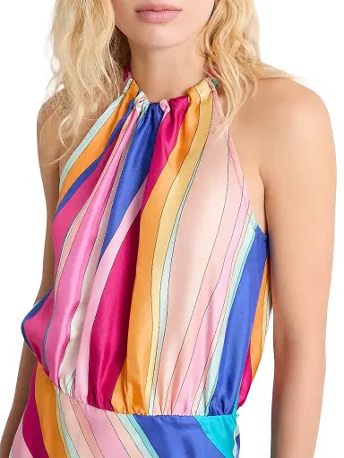 Marella Women's Long Silk Twill Dress - Fuchsia - Size 14 | Thumbnail 5
