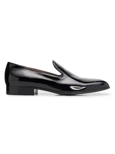 Gianvito Rossi Men's Jean Vernice Patent Leather Loafers - Black - Size 10 | Thumbnail 1