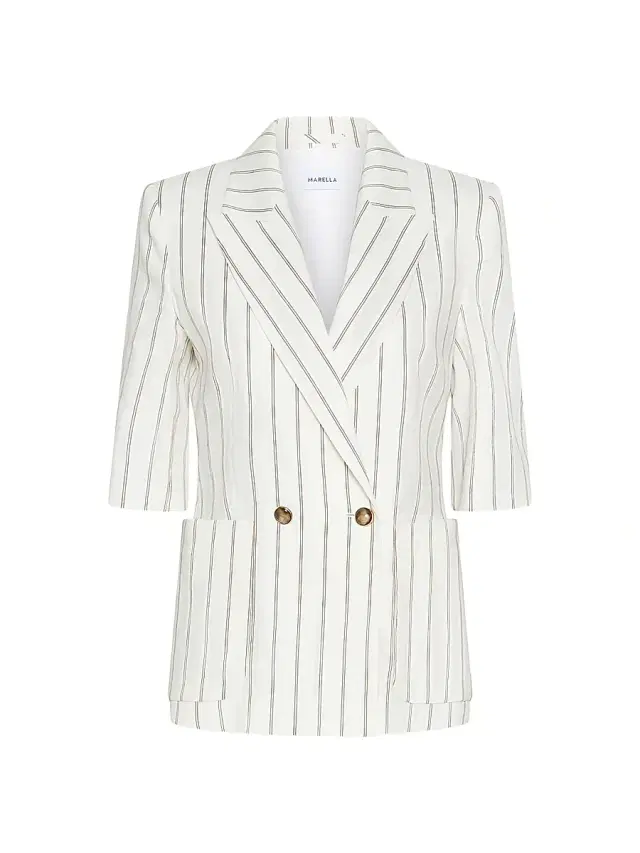 Women's Straight Linen Blazer - White