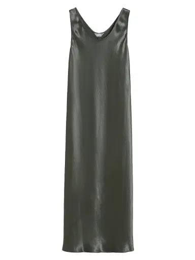 MM Max Mara Women's Long Satin Dress - Dark Grey - Size 16 | Thumbnail 1
