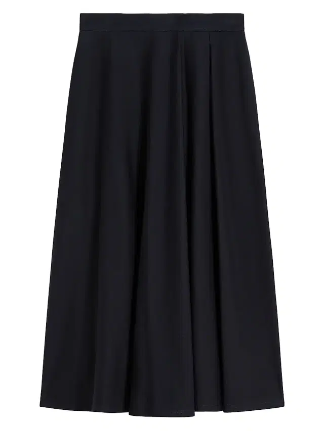 Women's Flared Milano Knit Jersey Skirt - Navy