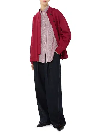 MM Max Mara Women's Cotton Poplin Shirt - Dark Red | Thumbnail 2