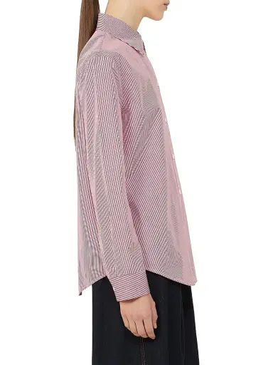 MM Max Mara Women's Cotton Poplin Shirt - Dark Red | Thumbnail 4