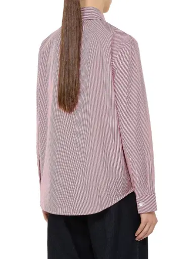 MM Max Mara Women's Cotton Poplin Shirt - Dark Red | Thumbnail 5