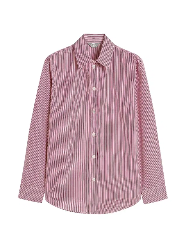 Women's Cotton Poplin Shirt - Dark Red