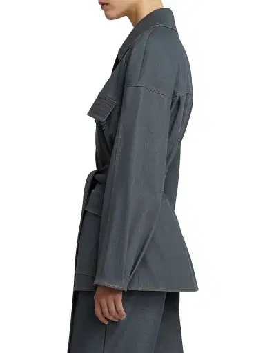 MM Max Mara Women's Denim Jersey Saharan Jacket - Dark Grey - Size XL | Thumbnail 4