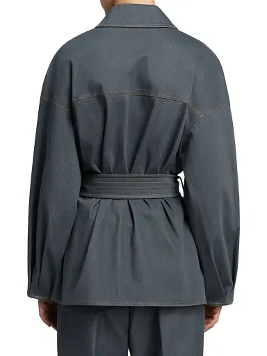 MM Max Mara Women's Denim Jersey Saharan Jacket - Dark Grey - Size XL | Thumbnail 5