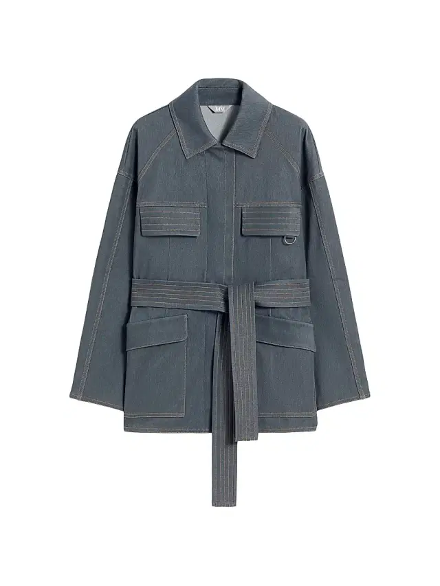 MM Max Mara Women's Denim Jersey Saharan Jacket - Dark Grey
