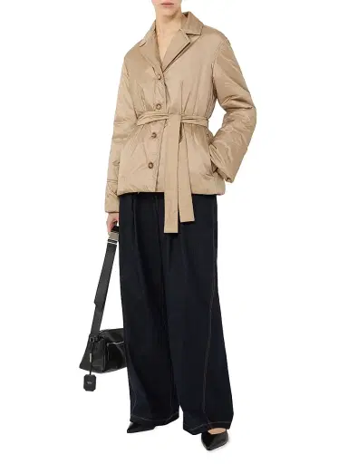 MM Max Mara Women's Padded Light Nylon Jacket - Beige - Size 14 | Thumbnail 6