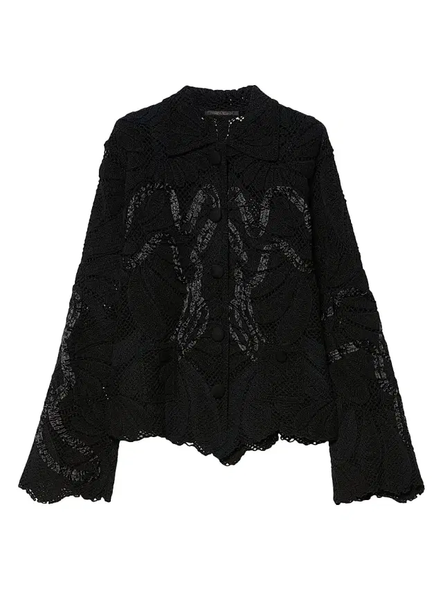 Marina Rinaldi Women's Embroidered Cotton Blend Cardigan - Black
