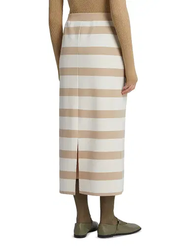 MM Max Mara Women's Viscose Blend Knit Pencil Skirt - Ivory - Size XL | Thumbnail 4 MM Max Mara Women's Viscose Blend Knit Pencil Skirt - Ivory - Size XL | Thumbnail 4