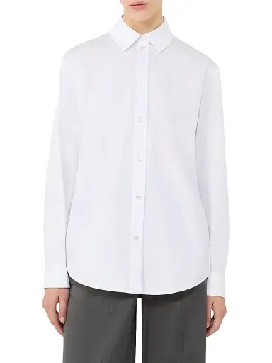 MM Max Mara Women's Cotton Satin Shirt - Optical White - Size 14 | Thumbnail 3