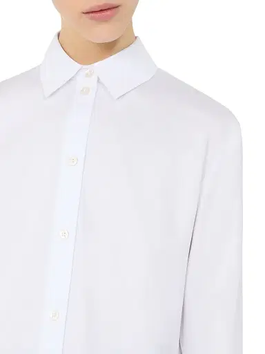 MM Max Mara Women's Cotton Satin Shirt - Optical White - Size 14 | Thumbnail 5