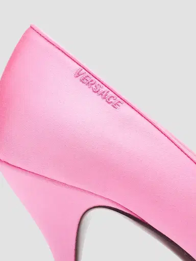 Versace Women's 65MM Medusa Silk Pumps - Pink - Size 11 | Thumbnail 5