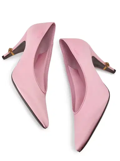 Versace Women's 65MM Medusa Silk Pumps - Pink - Size 11 | Thumbnail 7