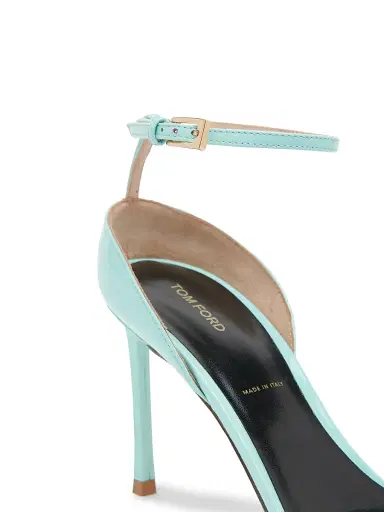 Tom Ford Women's 105MM Patent Leather Sandals - Aqua - Size 12 | Thumbnail 5