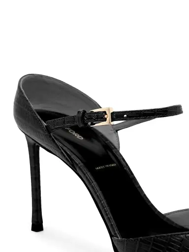 Tom Ford Women's Tejus 85MM Croc-Embossed Leather Mary Jane Pumps - Black - Size 11.5 | Thumbnail 5 Tom Ford Women's Tejus 85MM Croc-Embossed Leather Mary Jane Pumps - Black - Size 11.5 | Thumbnail 5
