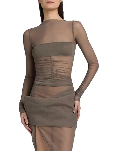 Rick Owens Women's Temple Sheer Bandeau Top - Dust | Thumbnail 3 Rick Owens Women's Temple Sheer Bandeau Top - Dust | Thumbnail 3
