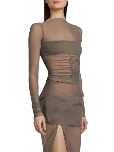 Rick Owens Women's Temple Sheer Bandeau Top - Dust | Thumbnail 4 Rick Owens Women's Temple Sheer Bandeau Top - Dust | Thumbnail 4