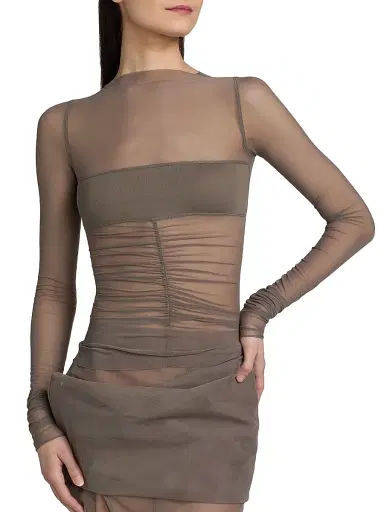 Rick Owens Women's Temple Sheer Bandeau Top - Dust | Thumbnail 6 Rick Owens Women's Temple Sheer Bandeau Top - Dust | Thumbnail 6