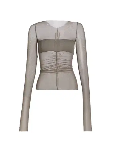 Rick Owens Women's Temple Sheer Bandeau Top - Dust | Thumbnail 1 Rick Owens Women's Temple Sheer Bandeau Top - Dust | Thumbnail 1