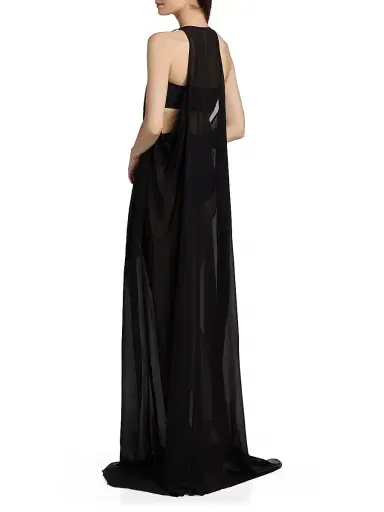 Rick Owens Women's Silk Oversized Tank Gown - Black - Size 6 | Thumbnail 5 Rick Owens Women's Silk Oversized Tank Gown - Black - Size 6 | Thumbnail 5