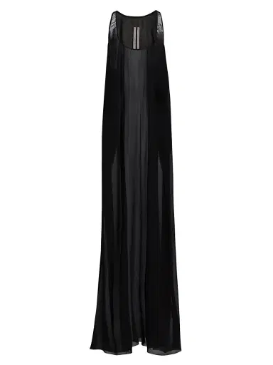 Rick Owens Women's Silk Oversized Tank Gown - Black - Size 6 | Thumbnail 1 Rick Owens Women's Silk Oversized Tank Gown - Black - Size 6 | Thumbnail 1
