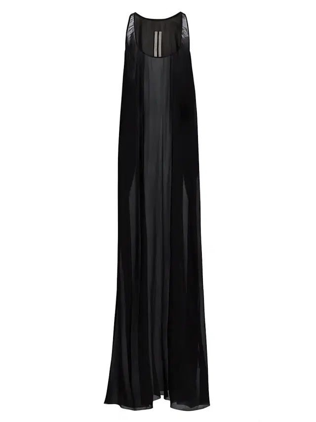 Rick Owens Women's Silk Oversized Tank Gown - Black