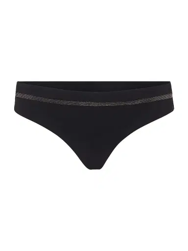 Brunello Cucinelli Women's Techno Jersey Bikini Bottoms with Monili - Black - Size 12 | Thumbnail 1 Brunello Cucinelli Women's Techno Jersey Bikini Bottoms with Monili - Black - Size 12 | Thumbnail 1