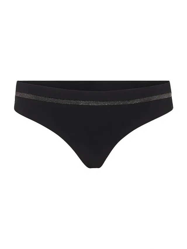 Women's Techno Jersey Bikini Bottoms with Monili - Black