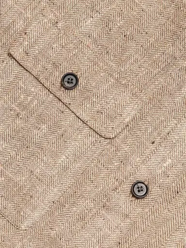 Isaia Men's Herringbone Donegal Overshirt - Medium Beige - Size XXL | Thumbnail 7 Isaia Men's Herringbone Donegal Overshirt - Medium Beige - Size XXL | Thumbnail 7