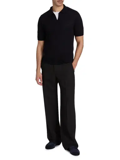 Isaia Men's Cashmere-Silk Terry Polo Shirt - Dark Blue - Size XXL | Thumbnail 2 Isaia Men's Cashmere-Silk Terry Polo Shirt - Dark Blue - Size XXL | Thumbnail 2