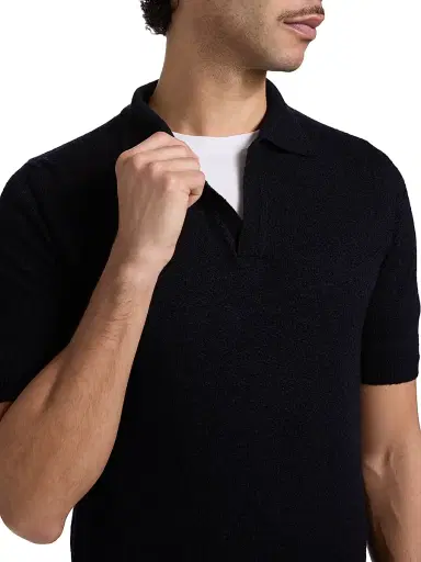Isaia Men's Cashmere-Silk Terry Polo Shirt - Dark Blue - Size XXL | Thumbnail 6 Isaia Men's Cashmere-Silk Terry Polo Shirt - Dark Blue - Size XXL | Thumbnail 6