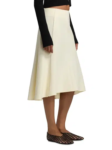 Jil Sander Women's Crepe Textured Midi-Skirt - Chalk | Thumbnail 4 Jil Sander Women's Crepe Textured Midi-Skirt - Chalk | Thumbnail 4