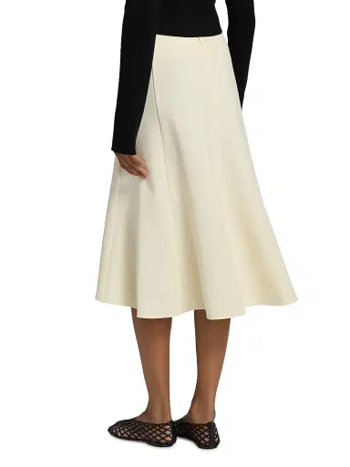 Jil Sander Women's Crepe Textured Midi-Skirt - Chalk | Thumbnail 5 Jil Sander Women's Crepe Textured Midi-Skirt - Chalk | Thumbnail 5