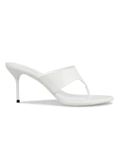 Paris Texas Women's Lidia 70MM Leather Thong Mules - Optic White - Size 11 | Thumbnail 1