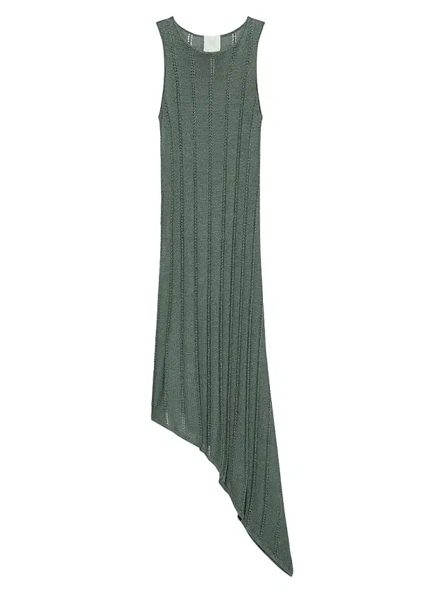 Marella Women's Open Knit Asymmetrical Dress - Green